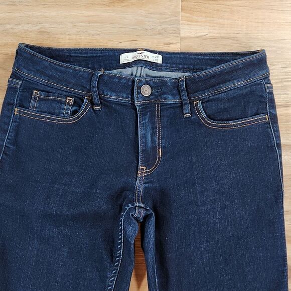 🐞Hollister Dark Blue Long Length Skinny Jeans Size 7/29 Long - Picture 7 of 12